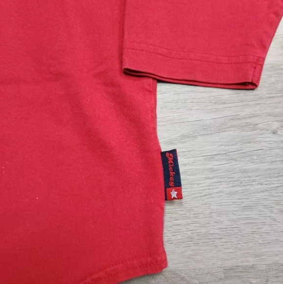 Vintage Mickey Unlimited Woman Red Baseball Superstar Long Sleeve T Size 2x - Picture 2 of 7